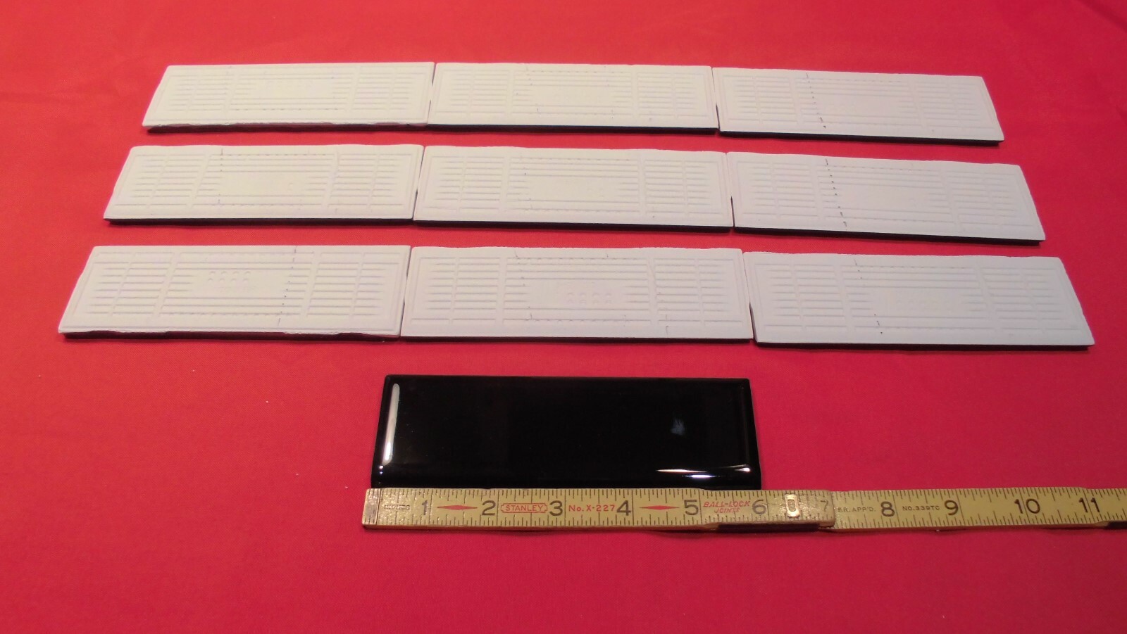 10 pcs. *Glossy Black* 2″ X 6″ Bullnose Ceramic Tiles American Olean, New Stock