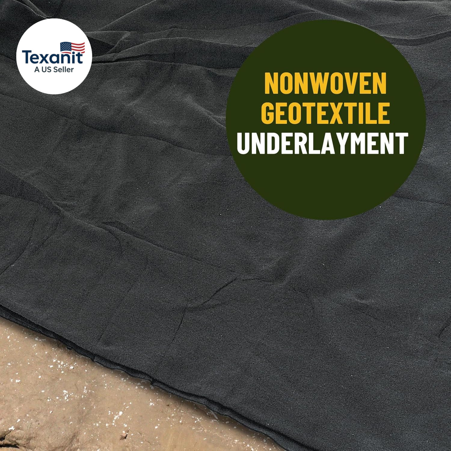 15 X 25 Feet Pond Liner Underlayment 6Oz Black Non Woven Geotextile Underlayment
