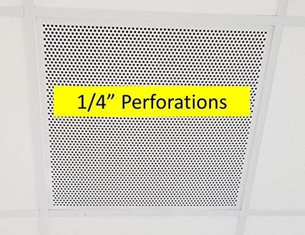2′ x 2′ White Perforated Ceiling Tiles – 5 Pack with 1/4″ Holes, Easy Install