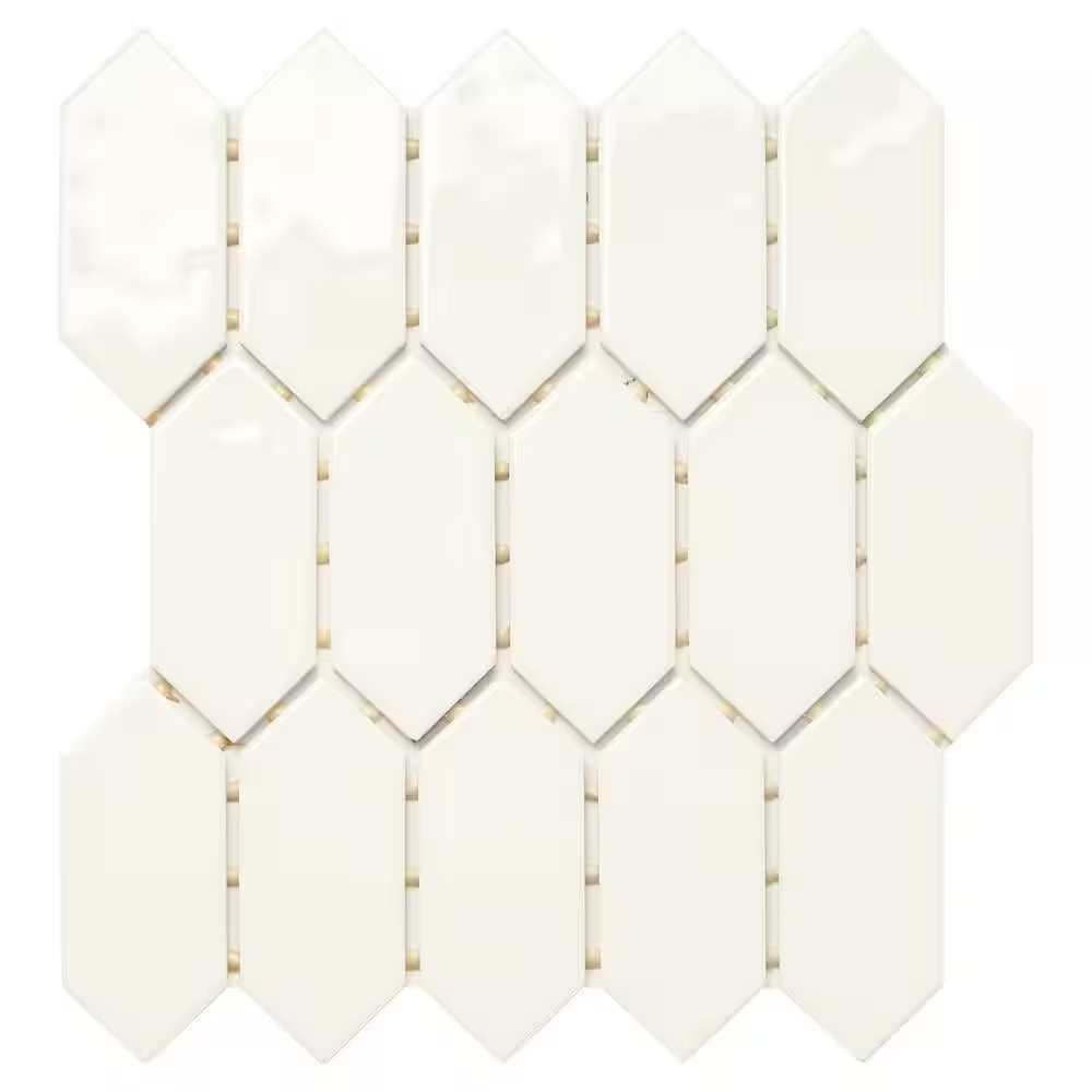 Luxecraft White 11 In. X 12 In. Glazed Ceramic Picket Mosaic Tile (8.76 Sq. Ft./