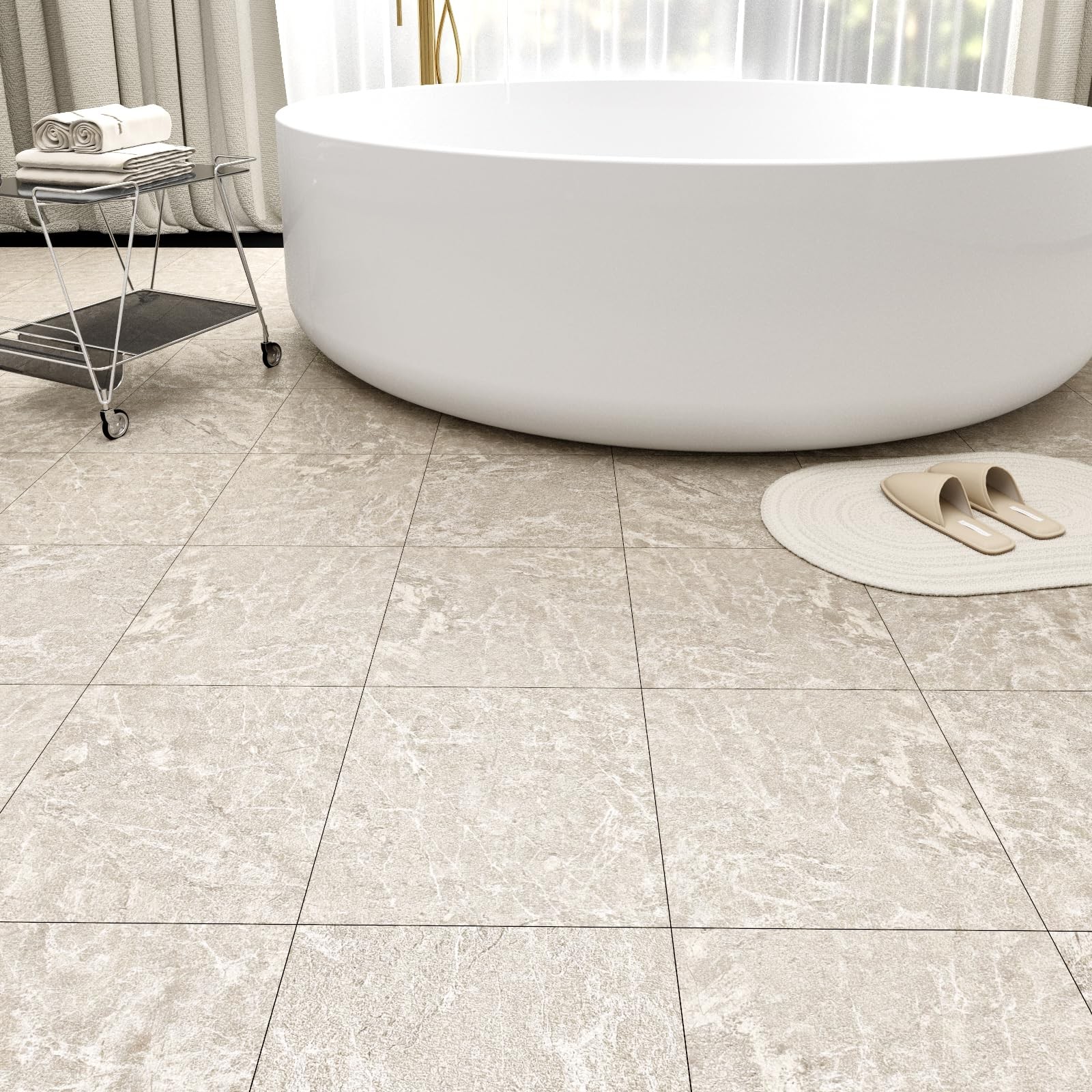 20 Pack Cover 20 Sq.Ft Peel and Stick Floor Tiles, 12” x 12” Self Adhesive Vi…