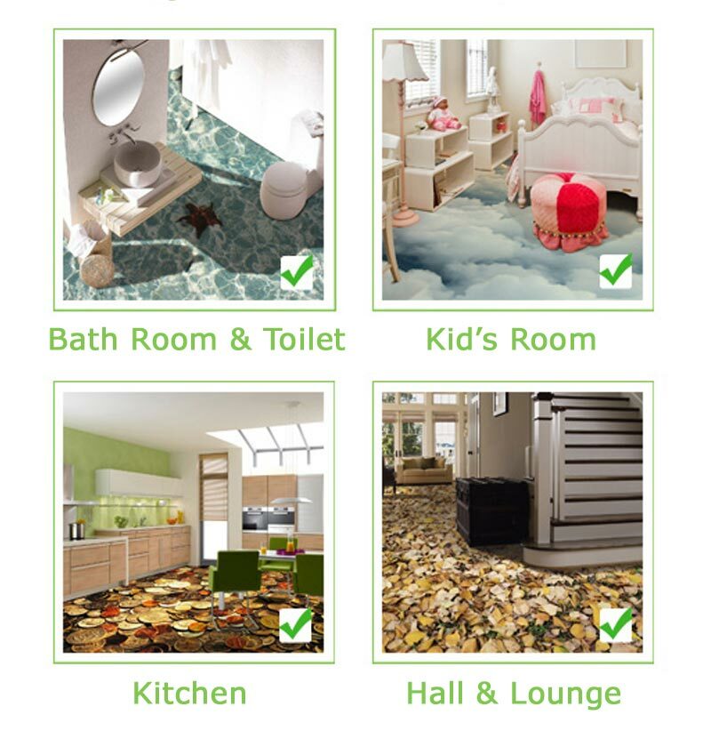 Fire Burns Red 3D Floor Mural Photo Flooring Wallpaper Home Print Decoration