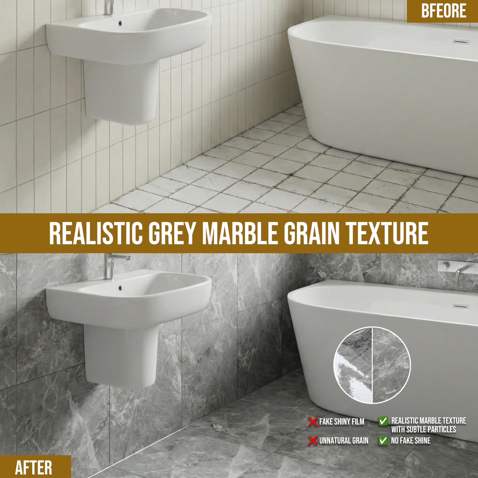 Peel and Stick Floor Tiles, 12 Sq.Ft Waterproof Vinyl Flooring, 1.8mm Thick C…