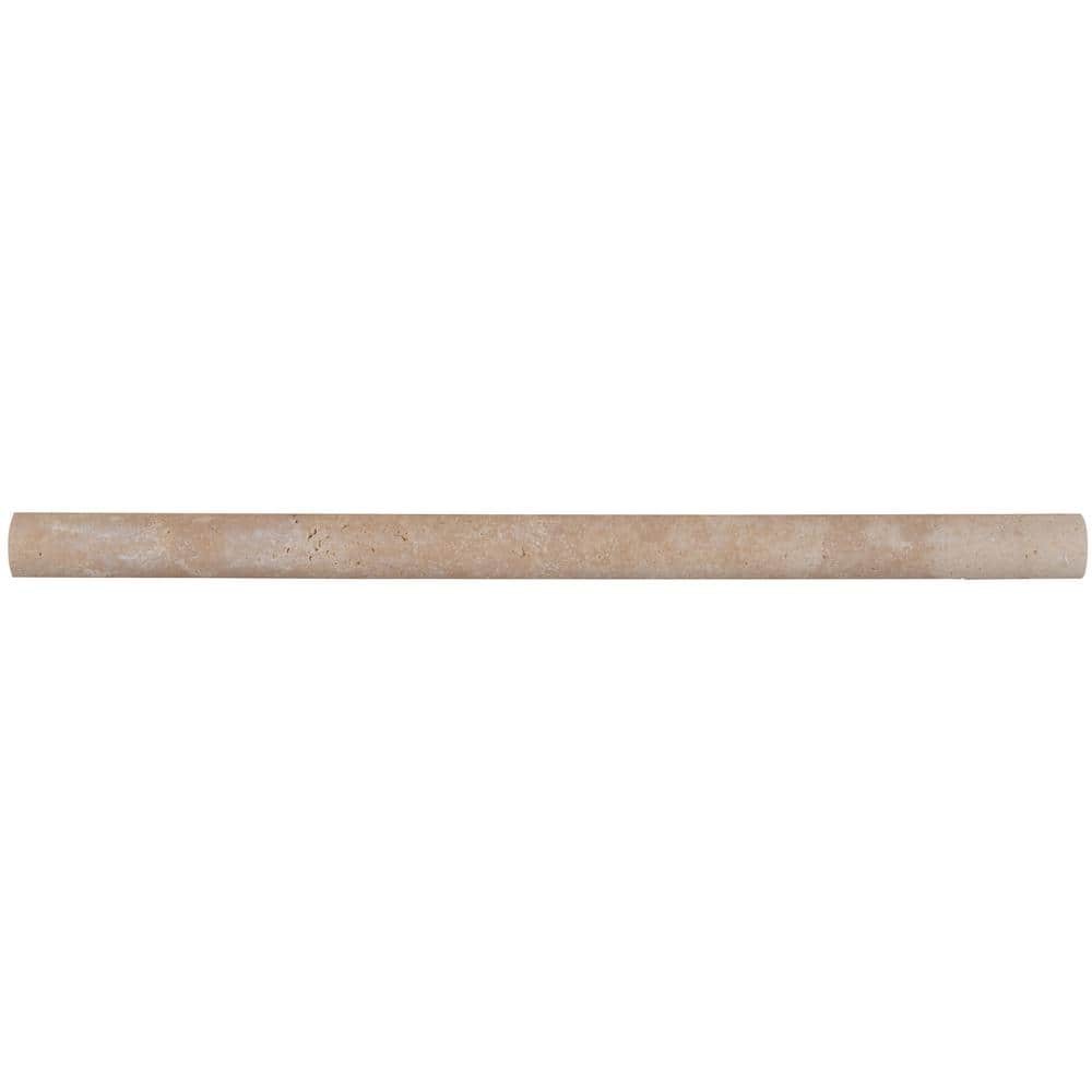 Ivory Pencil Molding 0.75 In. X 12 In. Honed Travertine Wall Tile (20 Lin. Ft. /