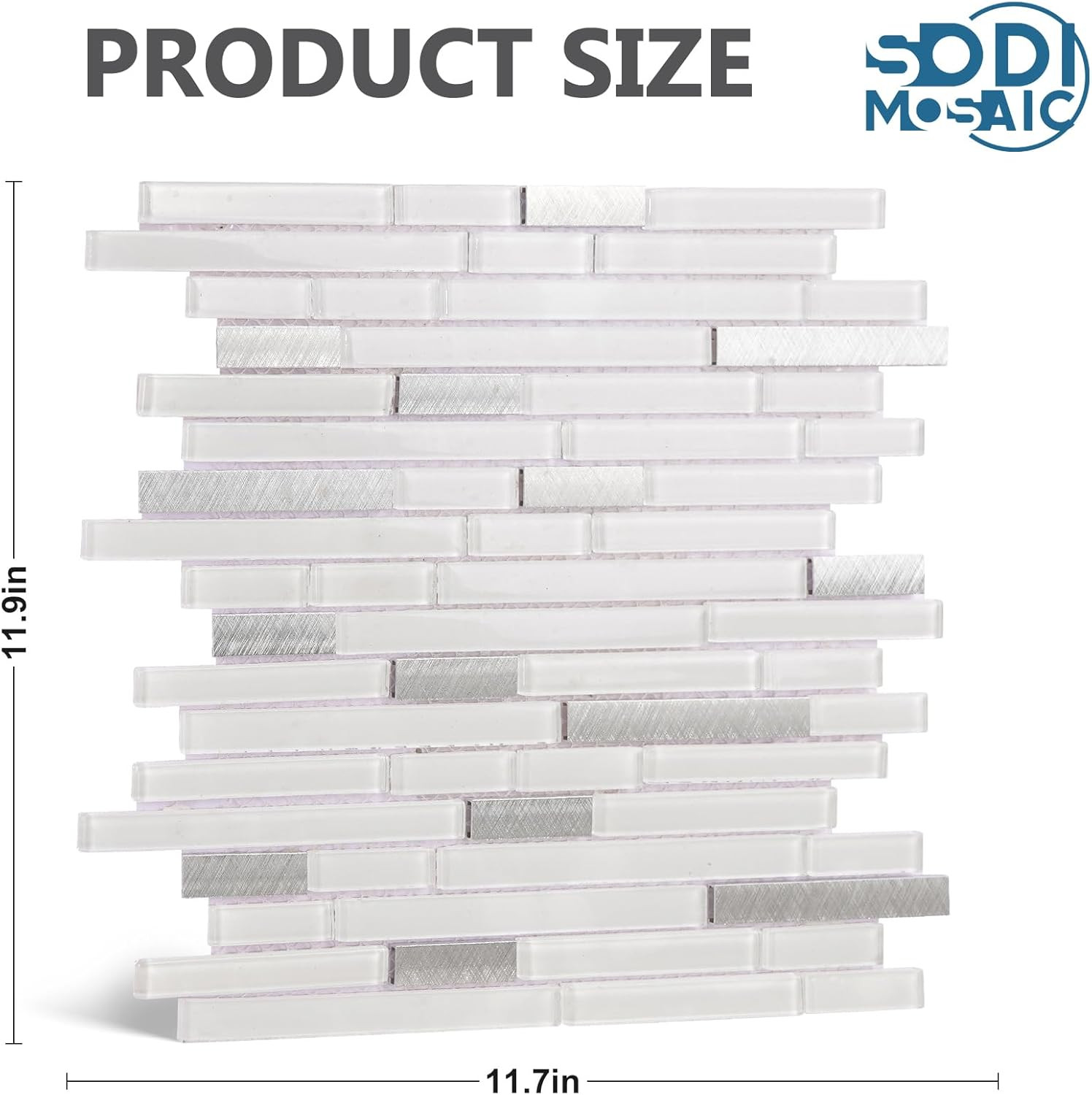 White Glass Subway Mosaic Tile Glossy Kitchen Bath Backsplash 5 Sheets