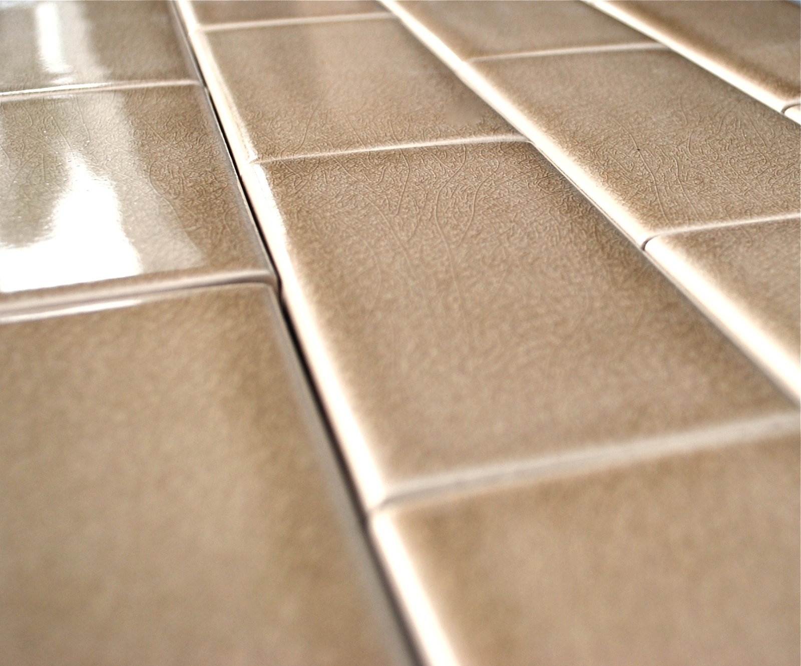 3×6 Cafe Latte Handmade Glossy Finish Crackled Ceramic Tile Wall Backsplash Bath