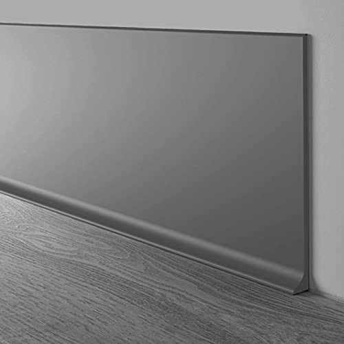 Gray Vinyl Wall Base 4inX40ft, Strong Peel and Stick Adhesive 4 inch X 40 ft 1