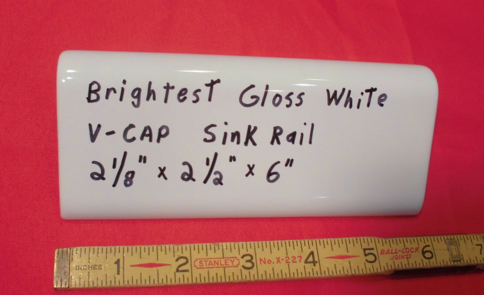 1 pc. “Brightest Gloss White” V Cap; Ceramic Trim Tile; Counter Top Edging: NEW