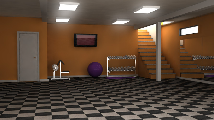 DO IT YOURSELF BASEMENT FLOOR TILE COIN GRAY