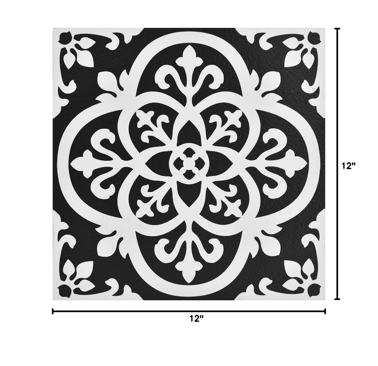 Black Gothic Peel & Stick Floor Tiles – Easy Installation, Water Resistant