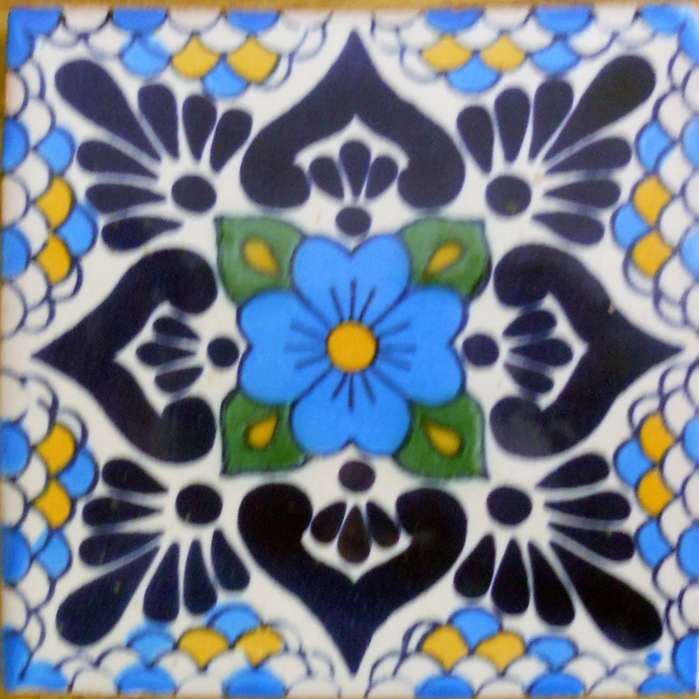9 MEXICAN TILES WALL OR FLOOR USE TALAVERA MEXICO CERAMIC HANDMADE POTTERY C#116
