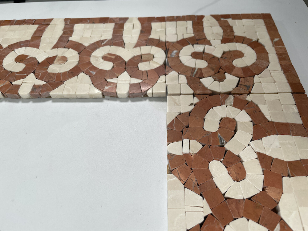 B0012P Marble Mosaic Border Bathroom Listello Tile Posy Rojo 4×12 Polished