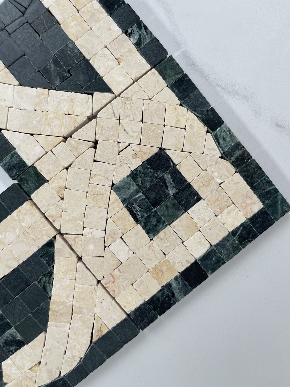 B0071P Marble Mosaic Border Accent Listello Tile Legend Jade 3.5×7.1 Polished