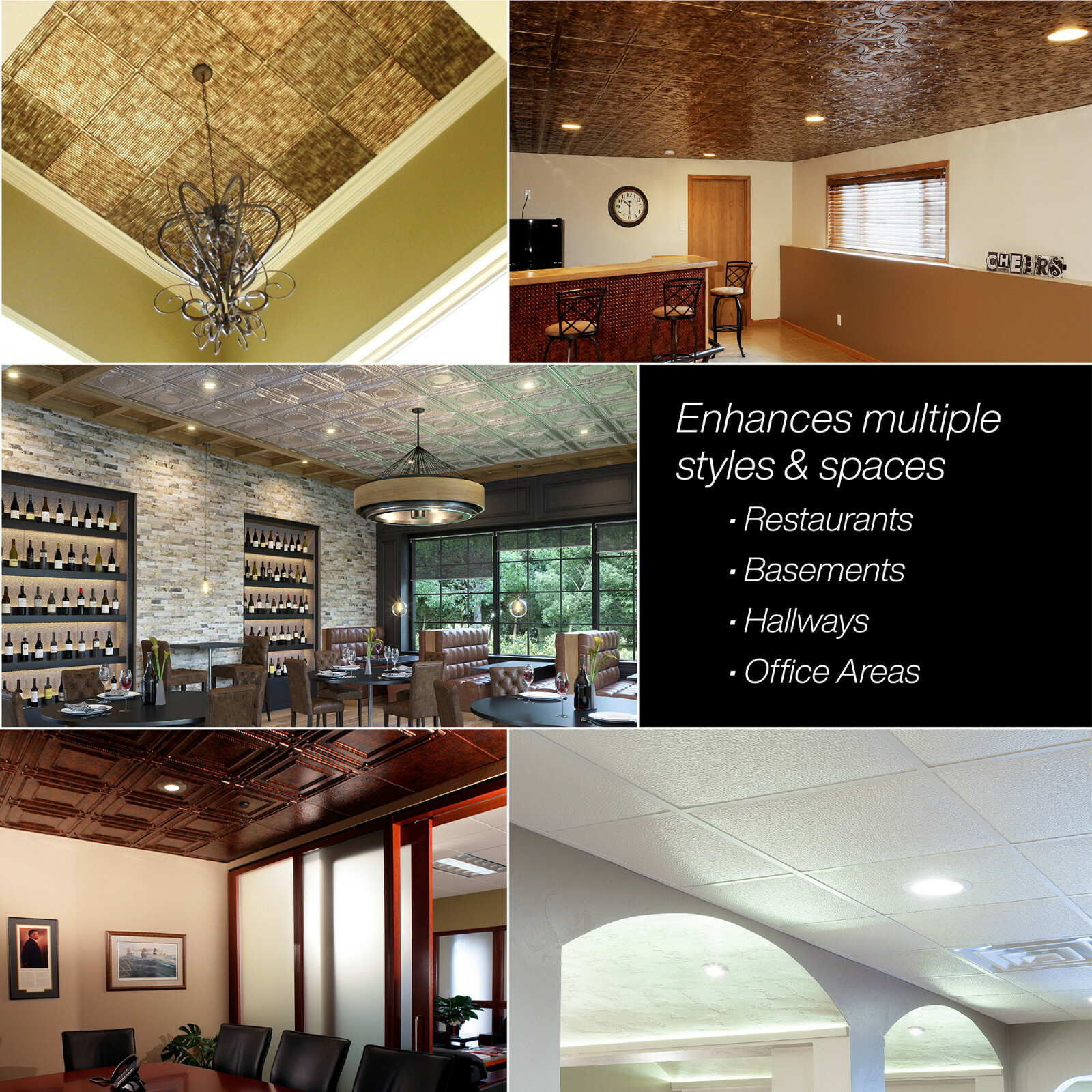 Fasade – 2ft x 2ft Traditional Style #3 Lay In Ceiling Tile/Panel (5 Pack)