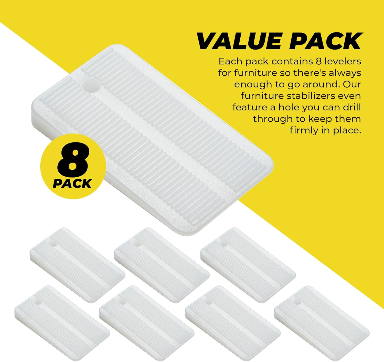 Nylon Plastic Shims for Leveling – Clear Plastic Wedges for Home Furniture, Toil
