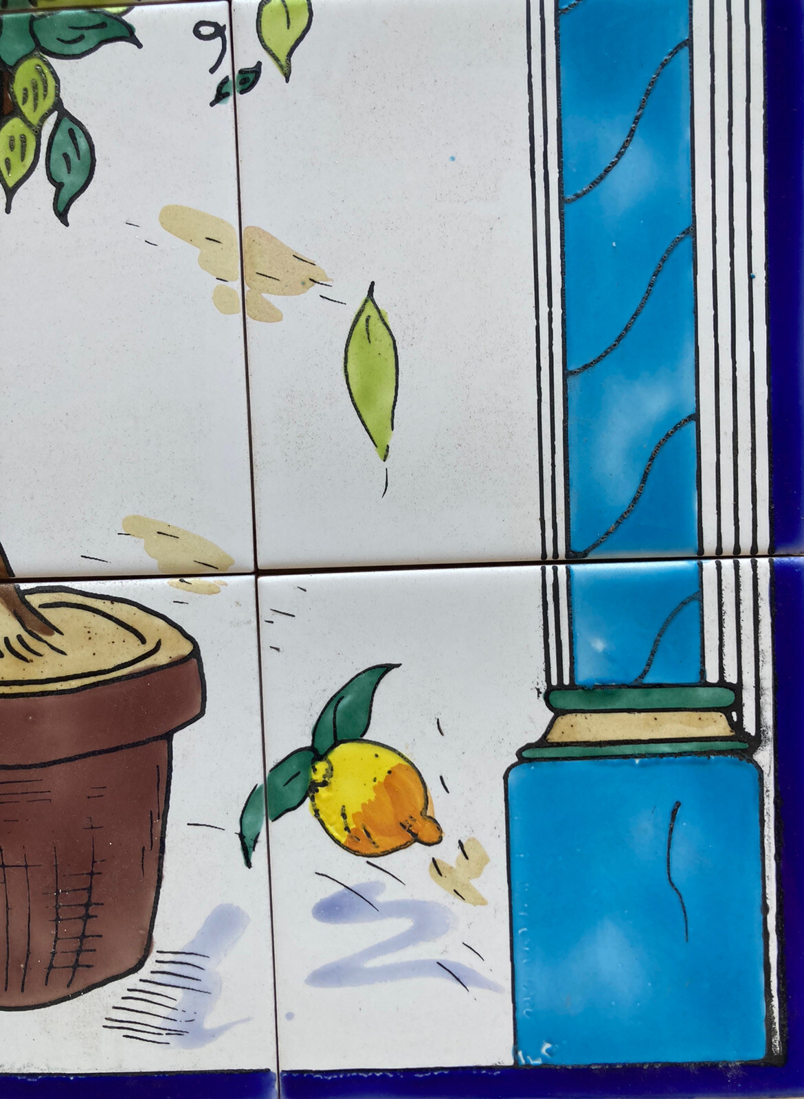 18″ x 24″ Ceramic Tile Mural Backsplash Art Wall Panel Hand Painted Lemon Tree