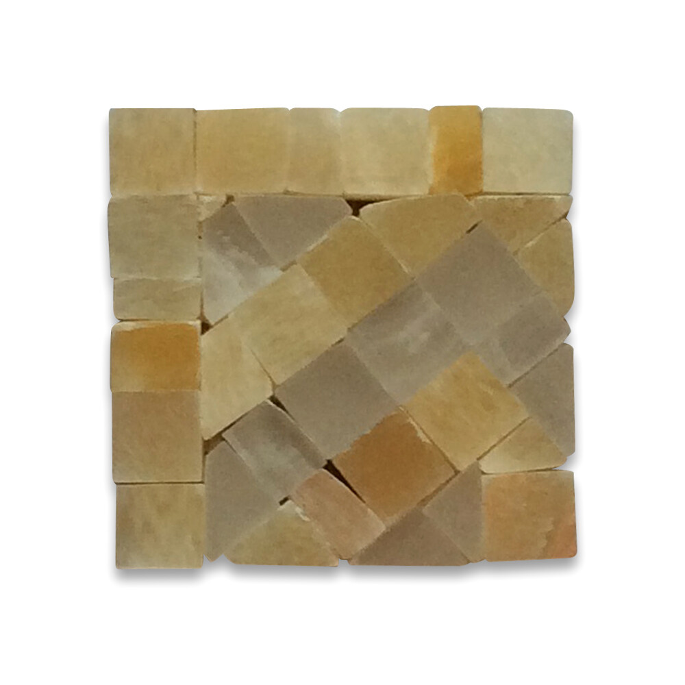 B0091CP Marble Mosaic Border Accent Tile Renaissance Honey Onyx 2×2 Polished