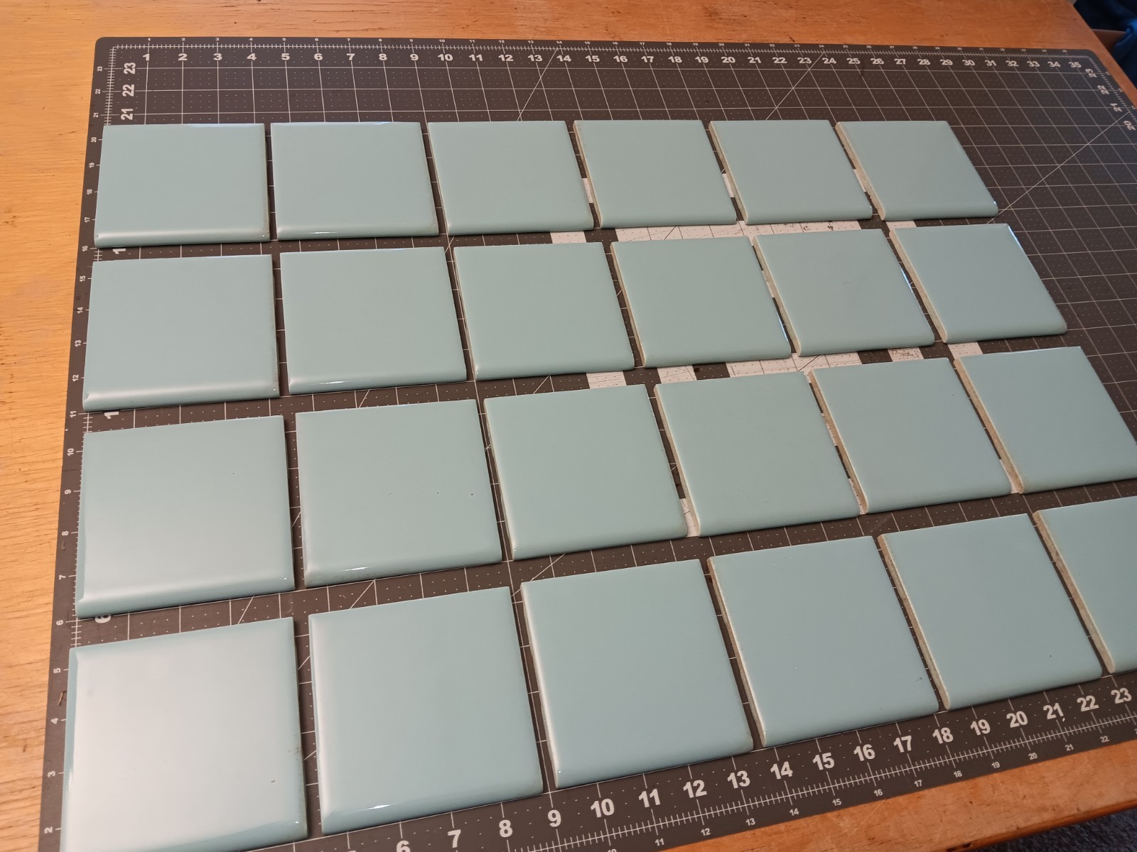 24 pack Vintage Ceramic Tile BLUE BULLNOSE Bathroom Kitchen VINTAGE Tile MCM