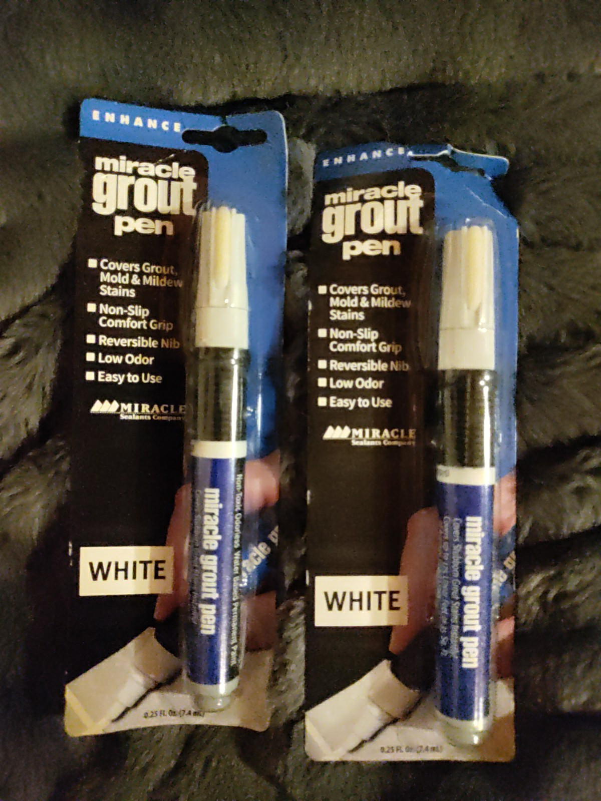 🔥NEW Enhance MIRACLE GROUT PEN Covers Grout, Mold, Mildew Stains WHITE Set Of 2