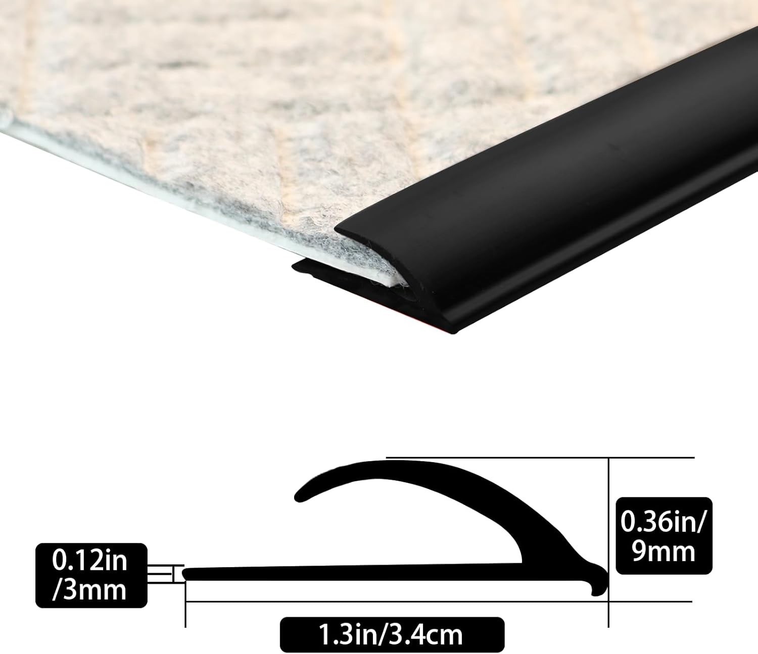 20FT Self Adhesive Floor Transition Strip for Carpet Wood Tile Laminate Flooring