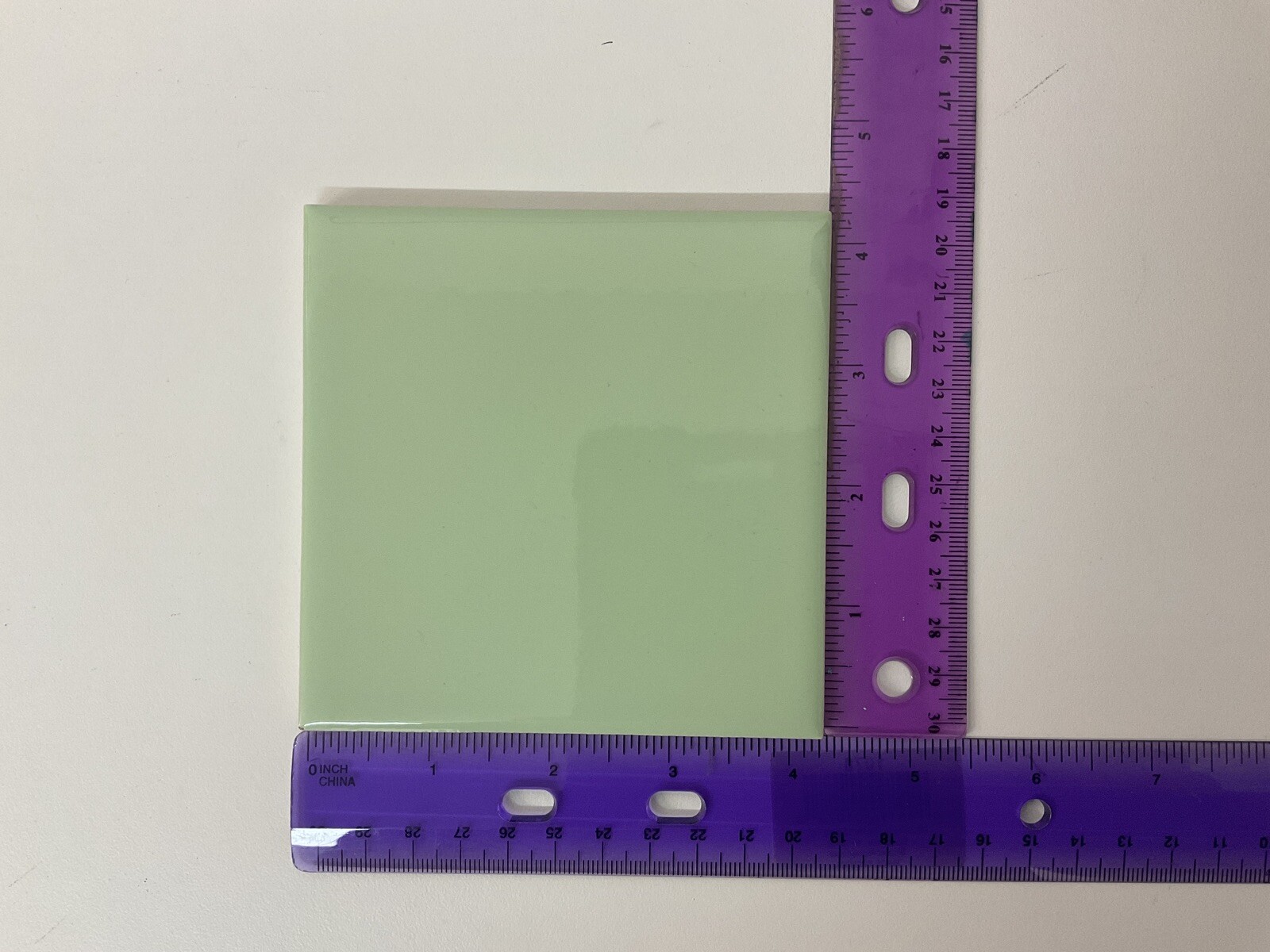 1 Vintage Green Made In U.S.A 4 1/4 Tile Glossy Unused