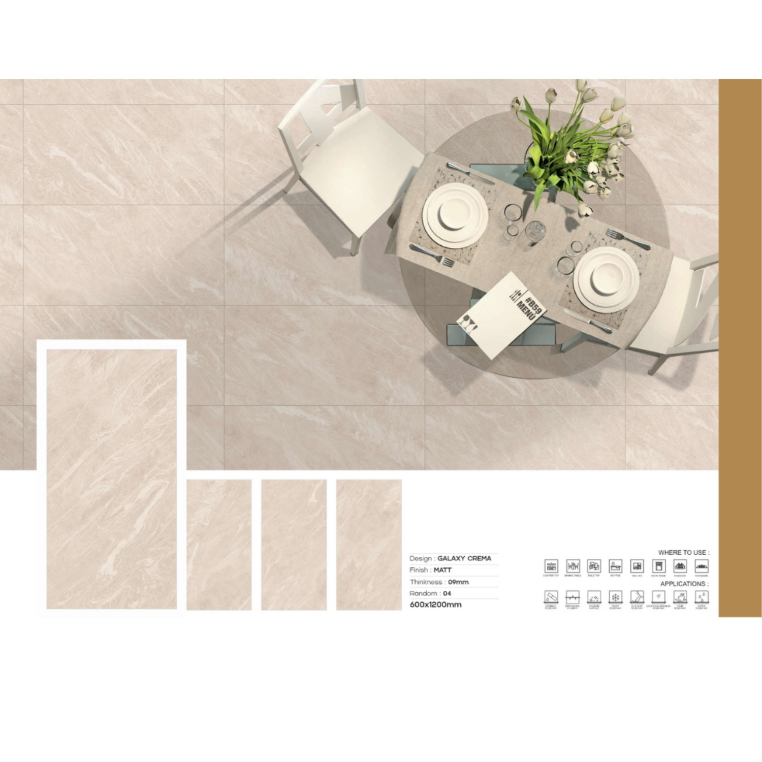 My Luxury Flooring MK MATT Galaxy Crema Porcelain Tiles – 24 x 48 Inch Tiles