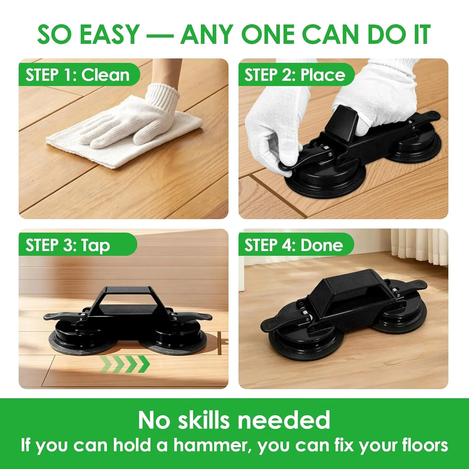 Floor Gap Fixer Tool to Fix a Floor, Vinyl Floor Repair Kit with Strong Suction