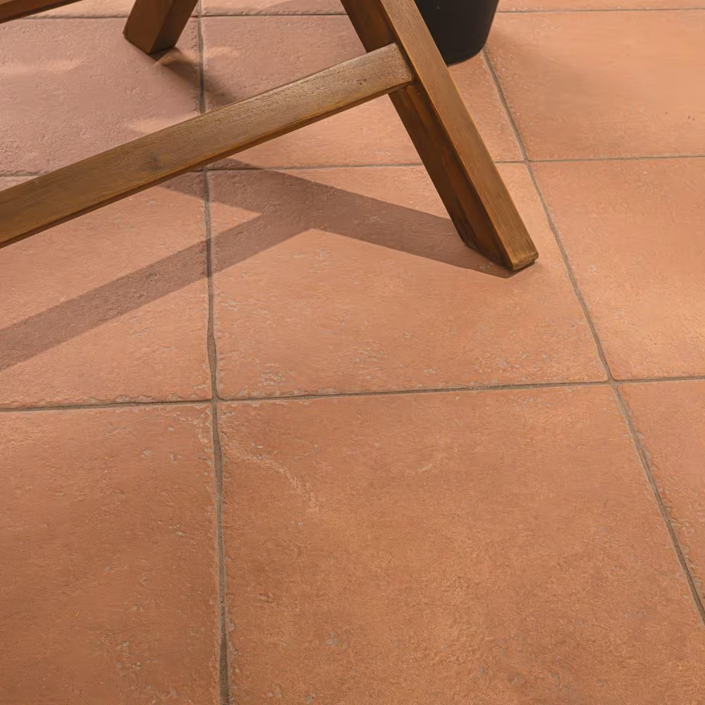 Tuscan Ember 10 In. X 10 In. Terracotta Look Matte Porcelain Brick Look Floor an