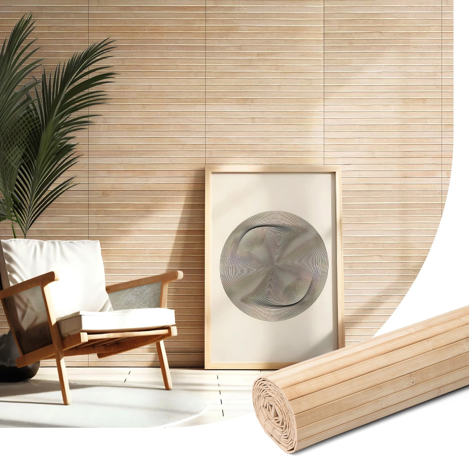 Natural Wall Panel for Interior Wall Decor, Renewable Pole Wrap Wainscoting P…