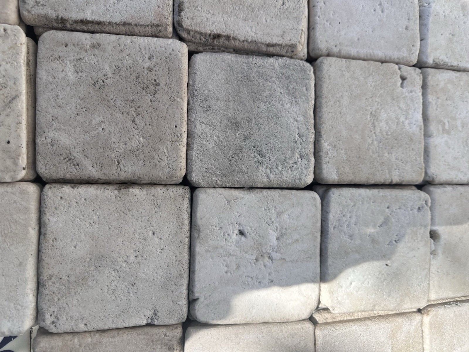 4×4 Tumbled Aged Travertine Tile Wall (Sold per SqFt/ 9 Tiles) Bath, Kit