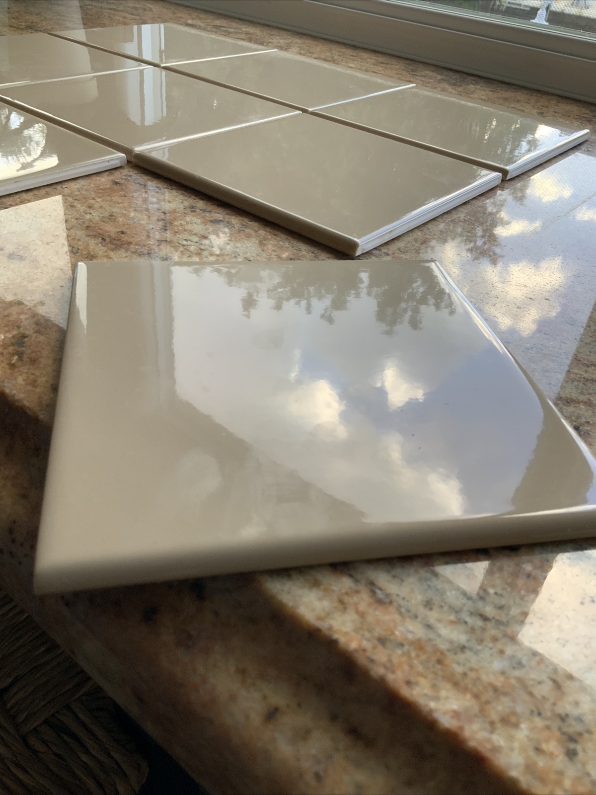 6″ X 6″ BULLNOSE COLOR CAMEL BRIGHT BY US CERAMIC TILE/ROCA TILE–PRICE PER PC