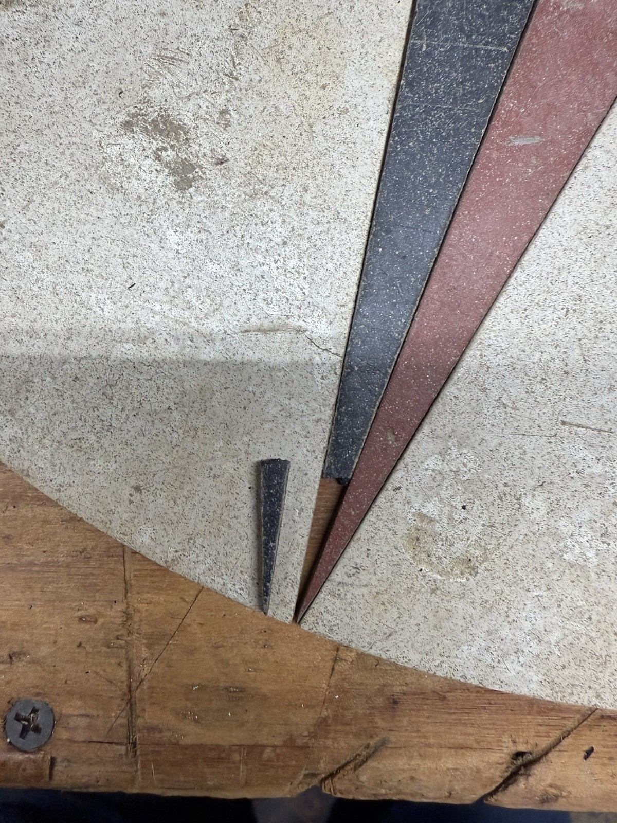 Asbestos Floor Tile in A Rose Compass Design Medallion For Rec Room Rare MCM
