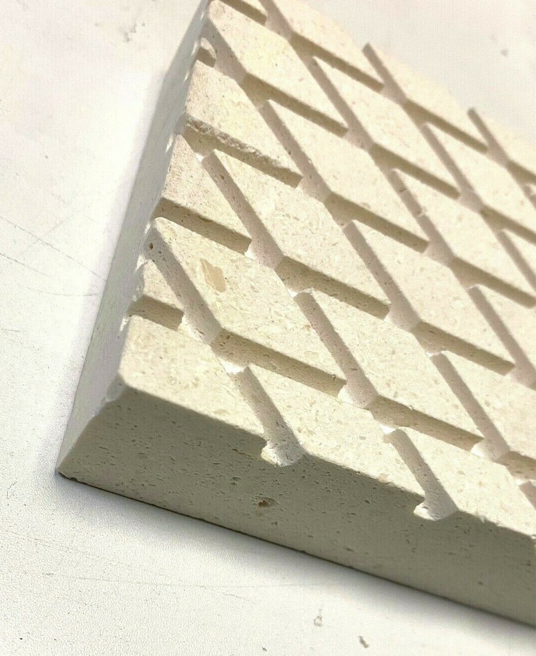 4×4 Textured Carved Finish Decorative Honed Limestone Wall Tile