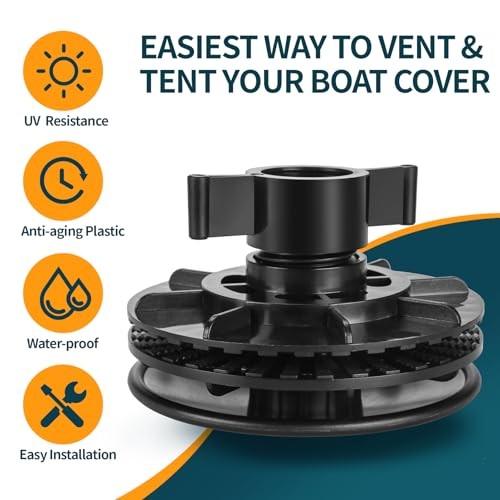 Boat Vent Black Boat Hatch Cover Support Mushroom Cap 4-1/4 inch