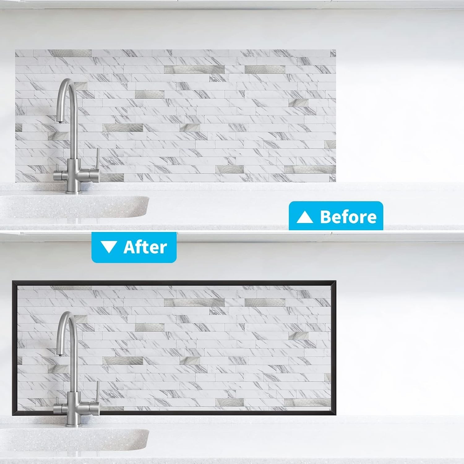 20ft Outside Vinyl Corner Trim Peel and Stick for Tile and Wall Edges, Furnit…