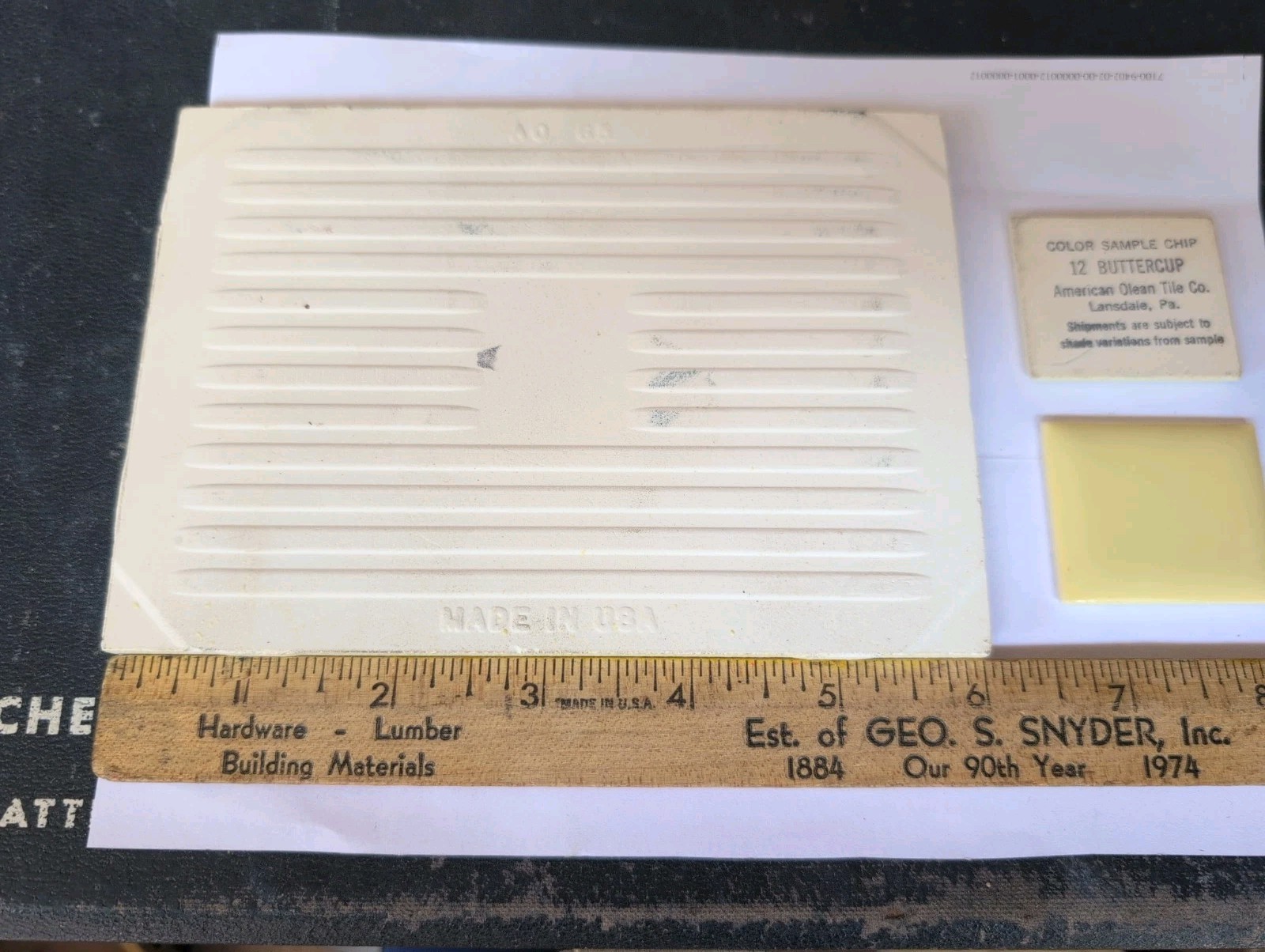 1 pc of American Olean Ceramic Tile 4-1/4″X6″ NEW Bright Buttercup Yellow Glossy