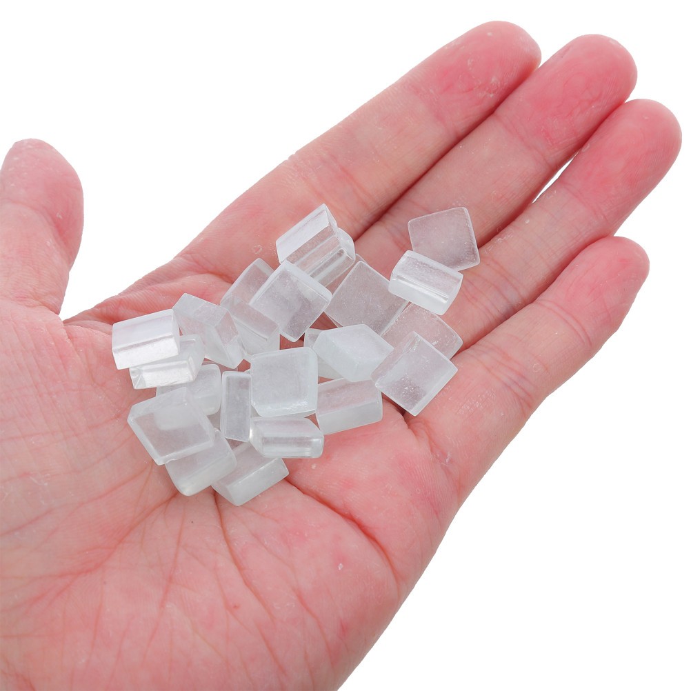 450Pcs Transparent Glass Mosaic Tiles Reusable 1x1cm Squares for Wall Decoration