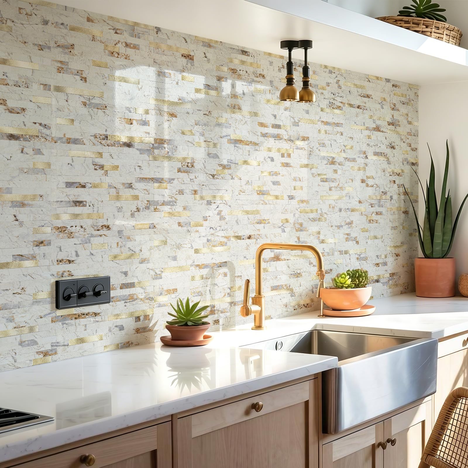 20 Sheets Peel and Stick Backsplash Tile, Stick on Backsplash for Kitchen and…