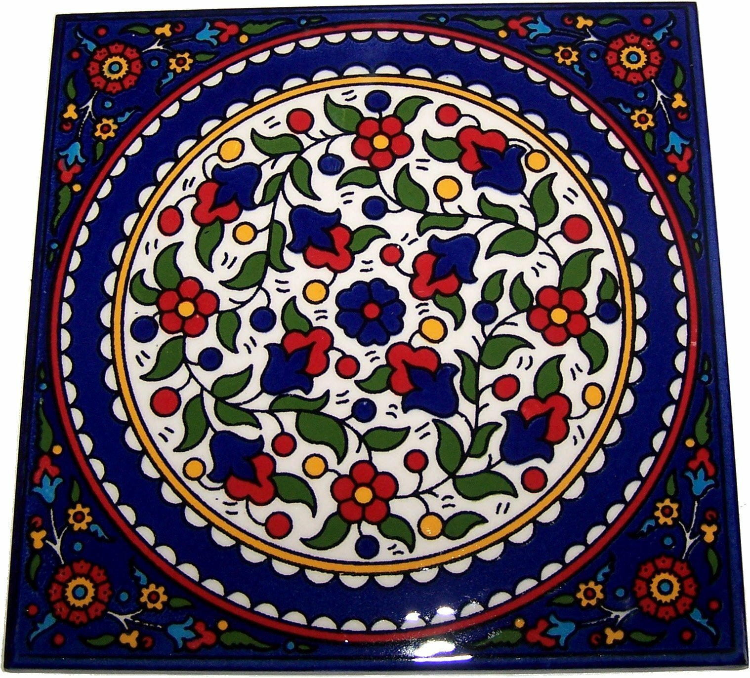 Modular hand painted tile from Jerusalem Model VIII – 6 Inches – Asfour Outlet