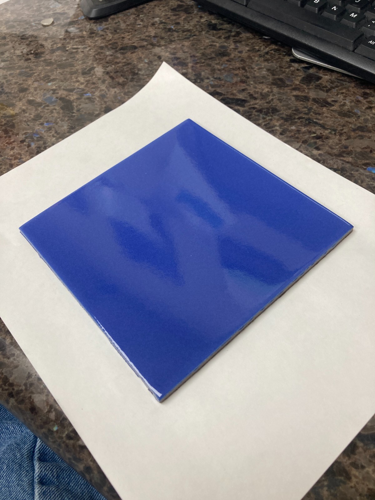 6×6 Tile Glossy Ink Blue Mosaic Wall Remodel Ceramic C#275-555 Sample