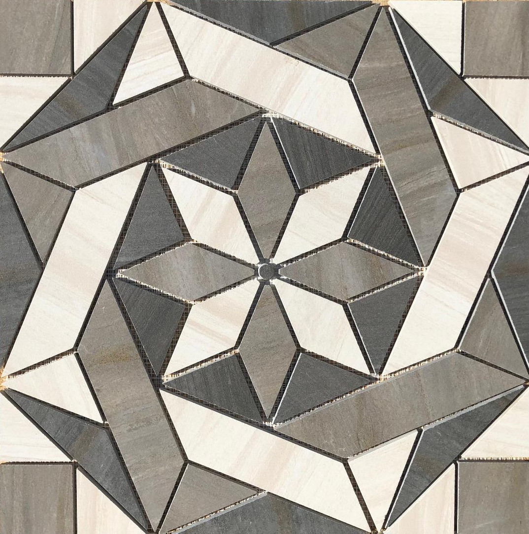 22 1/4″ x 22 1/4″ Tile Medallion Mural – Glen Rock tile series – Sequoie