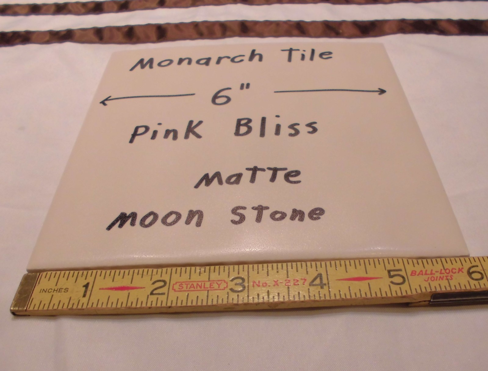 Vintage *Pink Bliss* Moon-Stone texture…Ceramic Floor Tile 6″ X 6″ by Monarch
