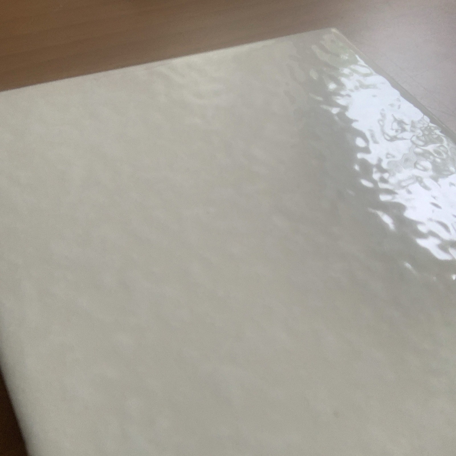 Off White Large Textured Gloss Ceramic Tile 6 X 6