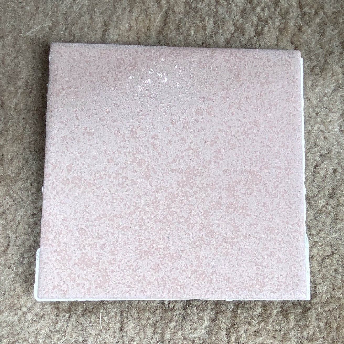 Dal-Monte 4×4 Pink/White Speckled Glossy Ceramic Square Wall Tile, Vintage