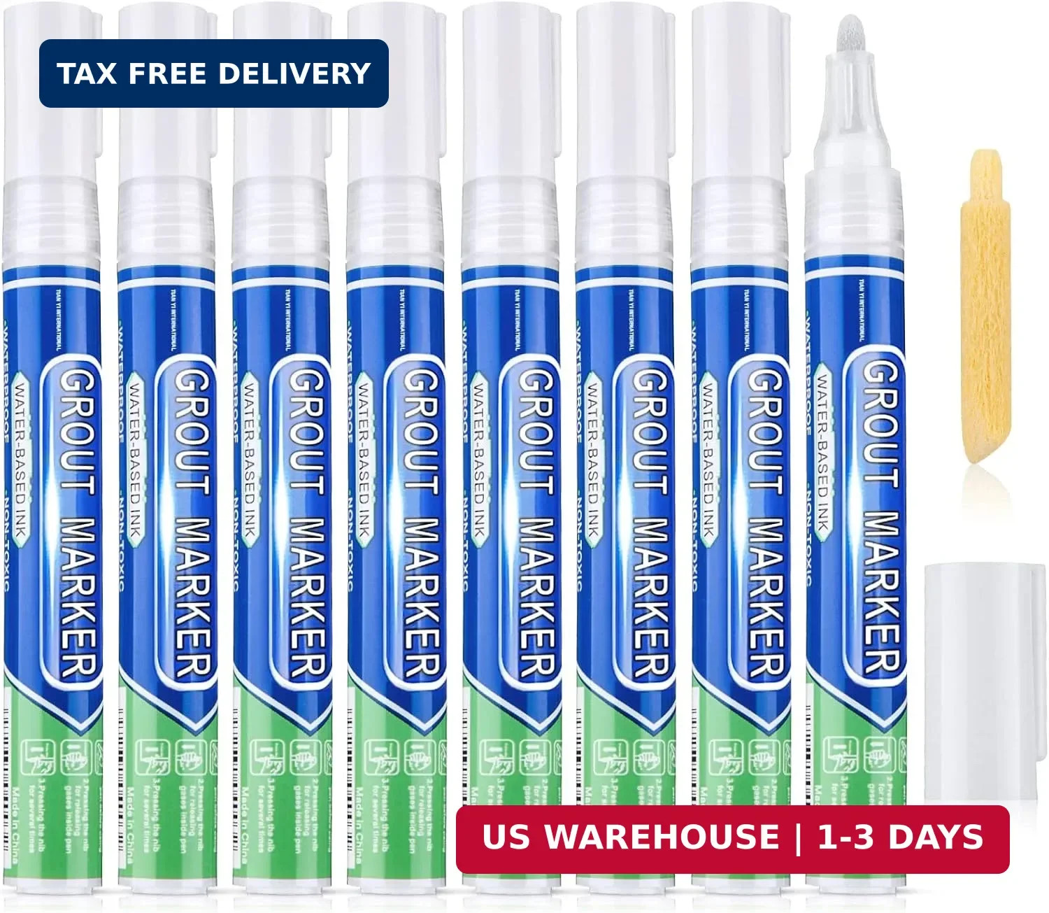 Zonon Grout Wall Pen Tile Paint Markers Grout Repair Sealer Pen for Bathrooms Ki