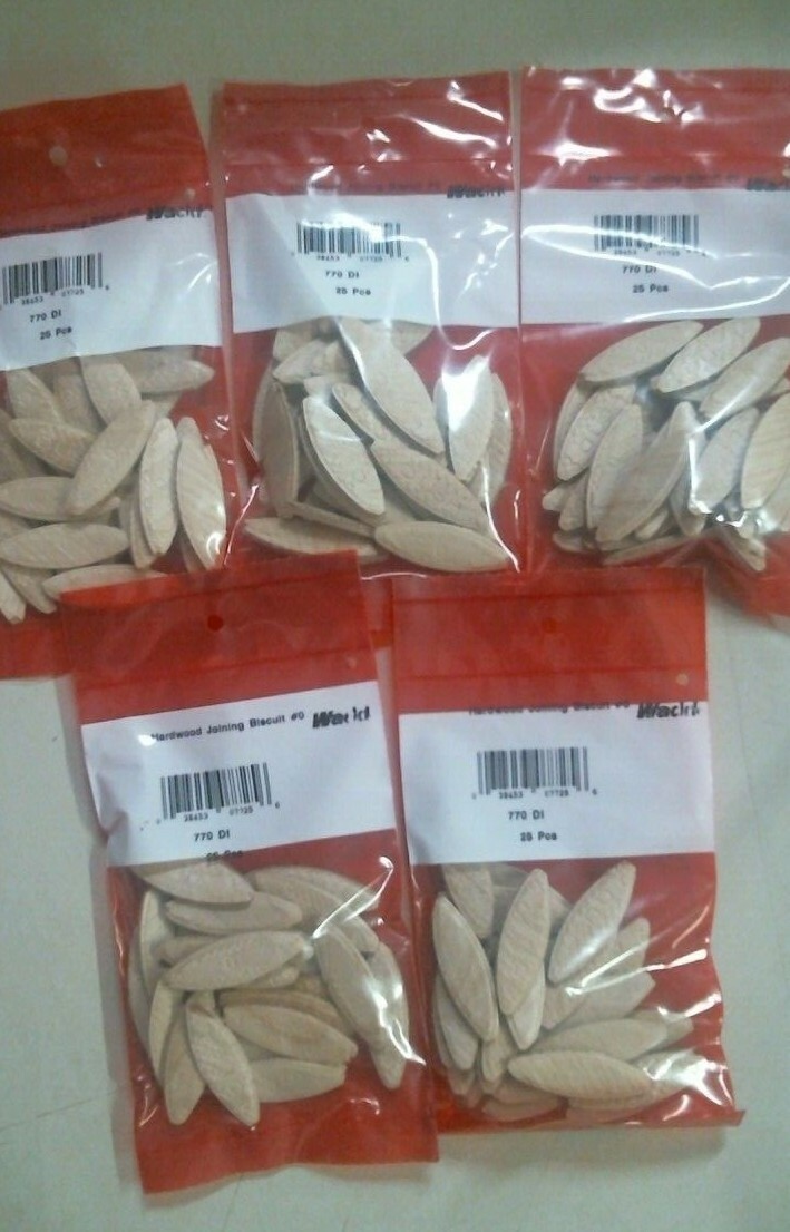 Doit Best 770 DI, Hardwood Joining Biscuit #0, 25 Pcs Per Bag, Lot Of 5, FS