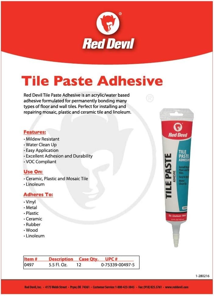 Waterproof Tile Paste Adhesive, 5.5 oz – Easy Application for Mosaic & Ceramic