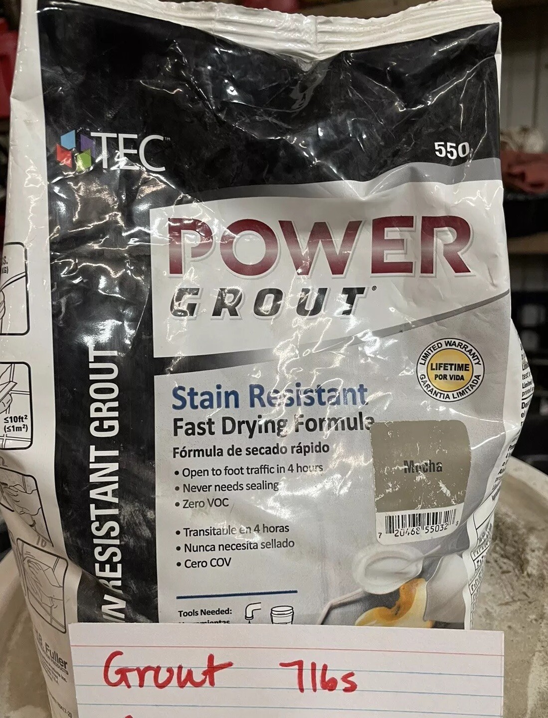 Tec AccuColor Power Grout 550 Premium Stain Resistant And Fast Drying Formula