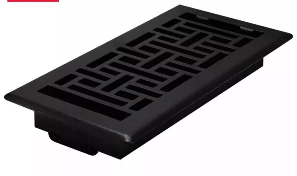 8 PACK! Manor House Designer Black Floor Registers Easy Install Airflow Control