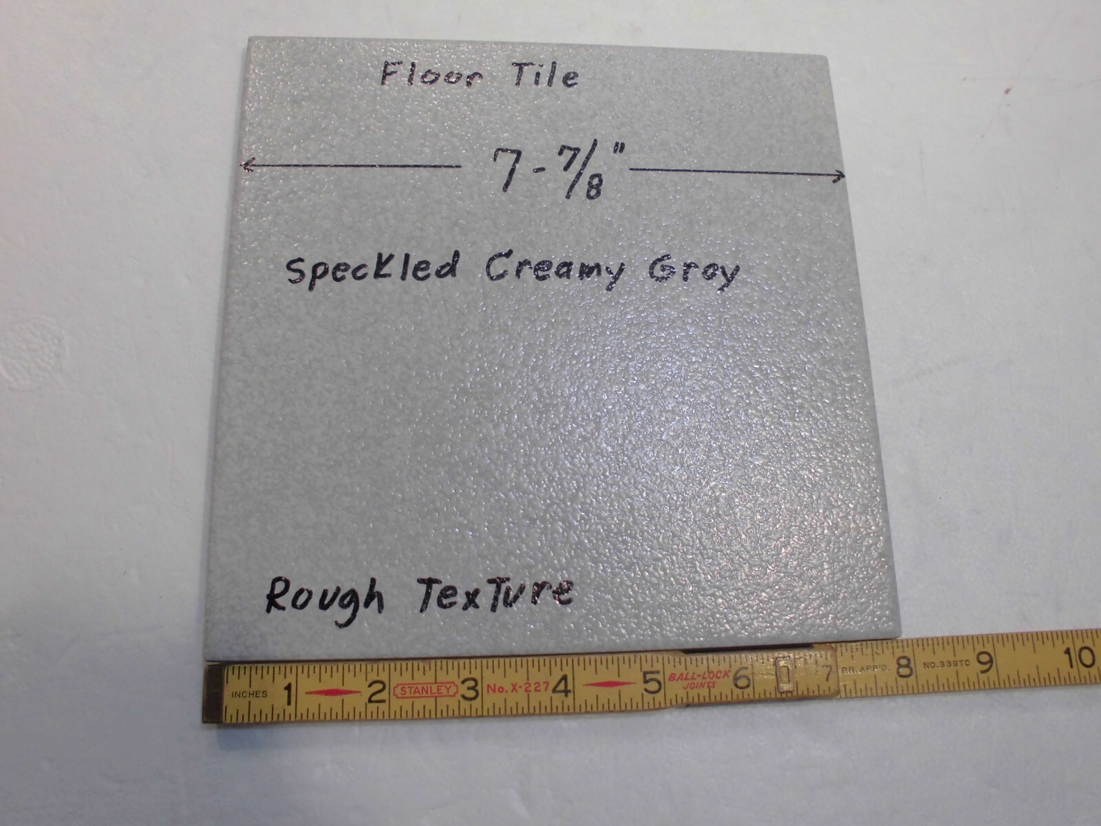 1 pc. Speckled Light Gray: 8″ Ceramic Floor Tile, American Olean, hint of blue